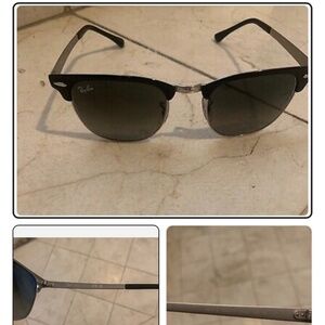 Ray-Ban RB3716 Men's Clubmaster Metal Sunglasses - Matte Black - MADE IN ITALY